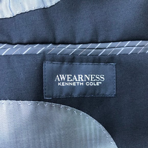 Kenneth Cole Men Blazer Black Wool Slim Fit Sport - Picture 7 of 8